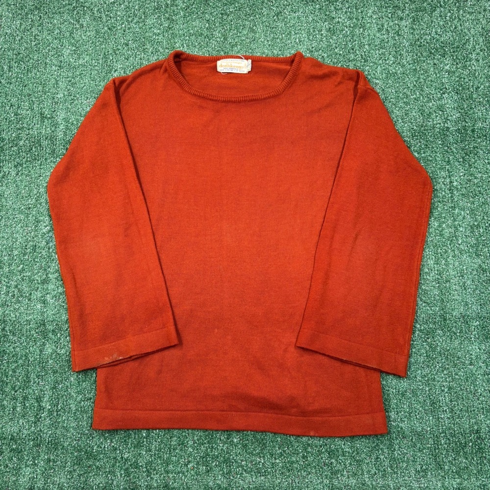 Vintage 1970's Donnkenny Sweater Orange Knit Crewneck